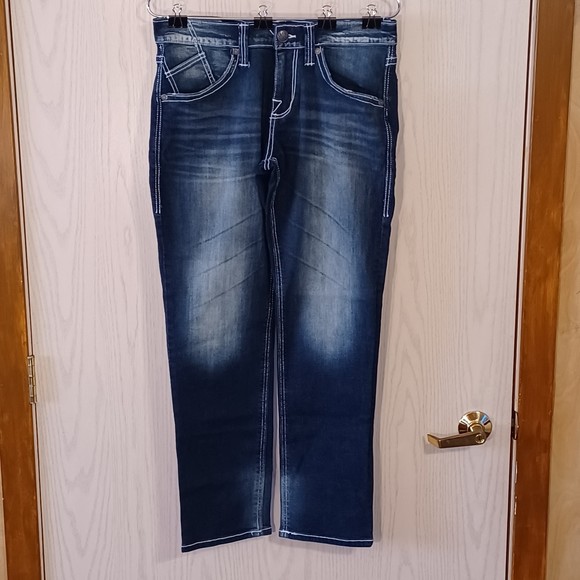 Rock & Republic Jeans, 32W x 28L, Slim Straight,Bleached - Picture 1 of 11